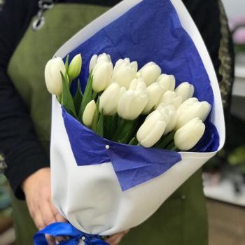 Белые тюльпаны 23 шт. (Артикул - 58377)