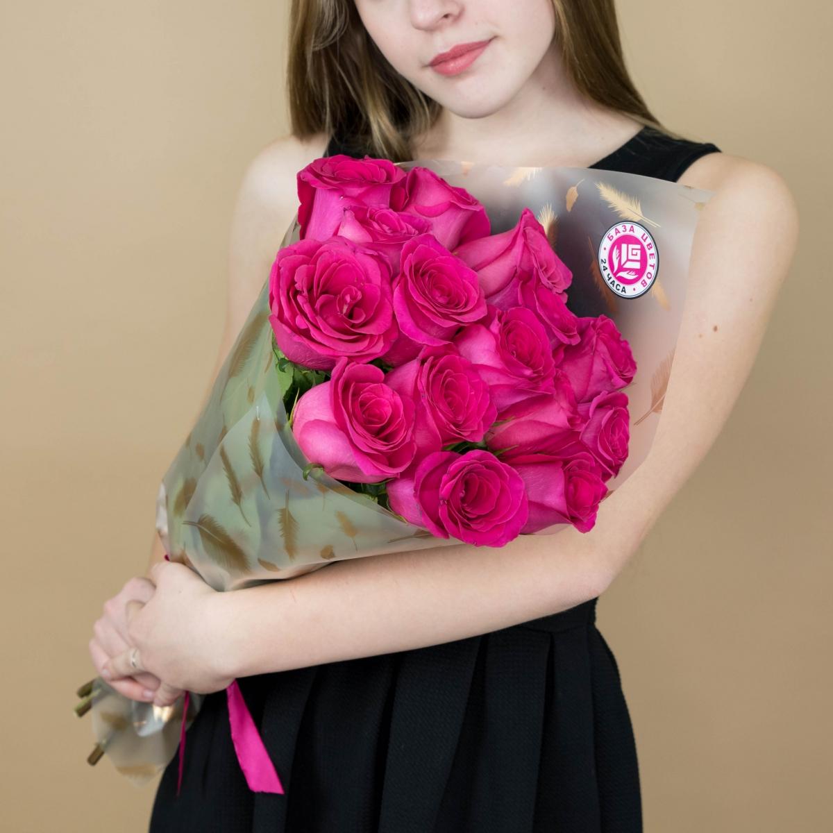Букет из розовых роз 15 шт 40 см (Эквадор) артикул букета  15544krv