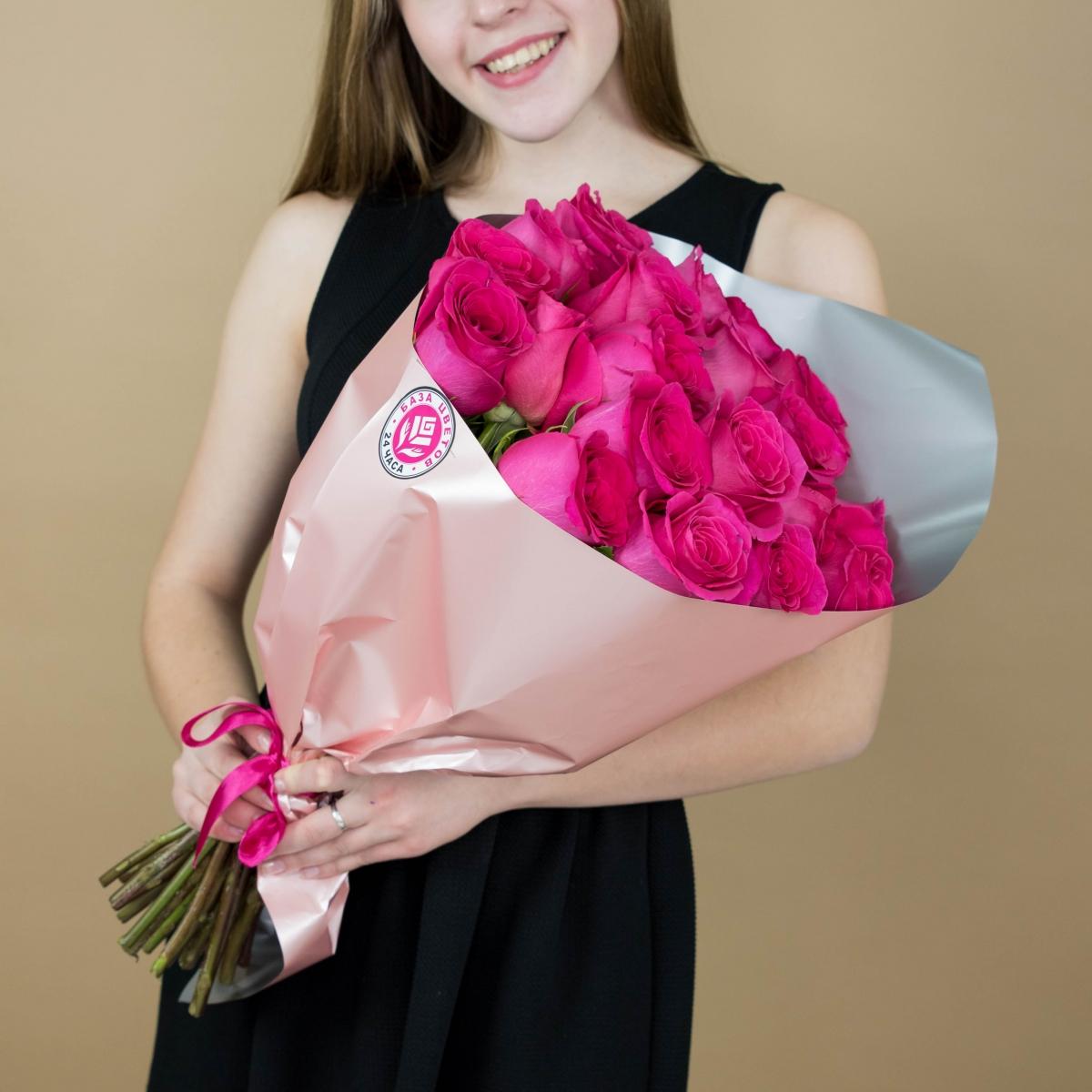 Букет из розовых роз 21 шт. (40 см) Артикул - 15573kir