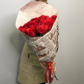 Красные розы 15 шт 60см (Эквадор) [артикул букета: 21286]